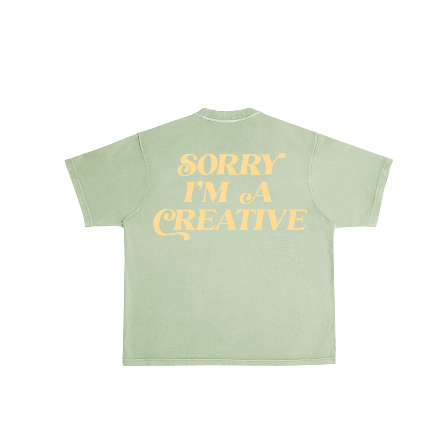 Sorry I'm A Creative - T-Shirt (Green + Cream)