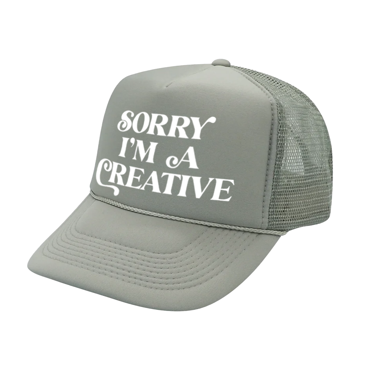 Sorry I'm A Creative - Trucker Hat (Gray + White)