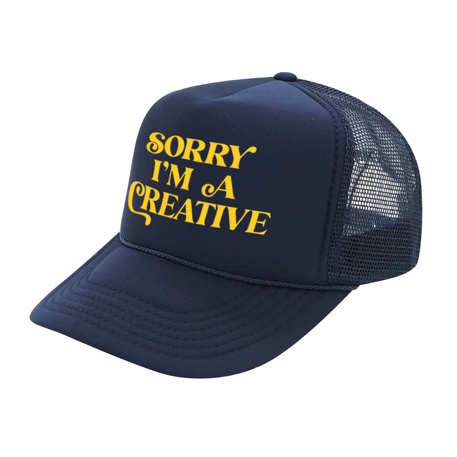 Sorry I'm A Creative - Trucker Hat (Navy+ Yellow)