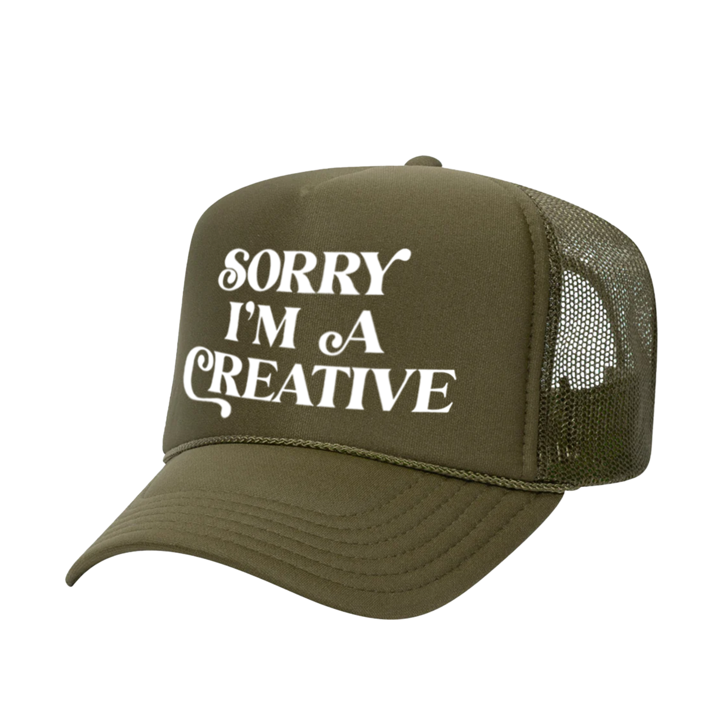 Sorry I'm A Creative - Trucker Hat (Green + White)