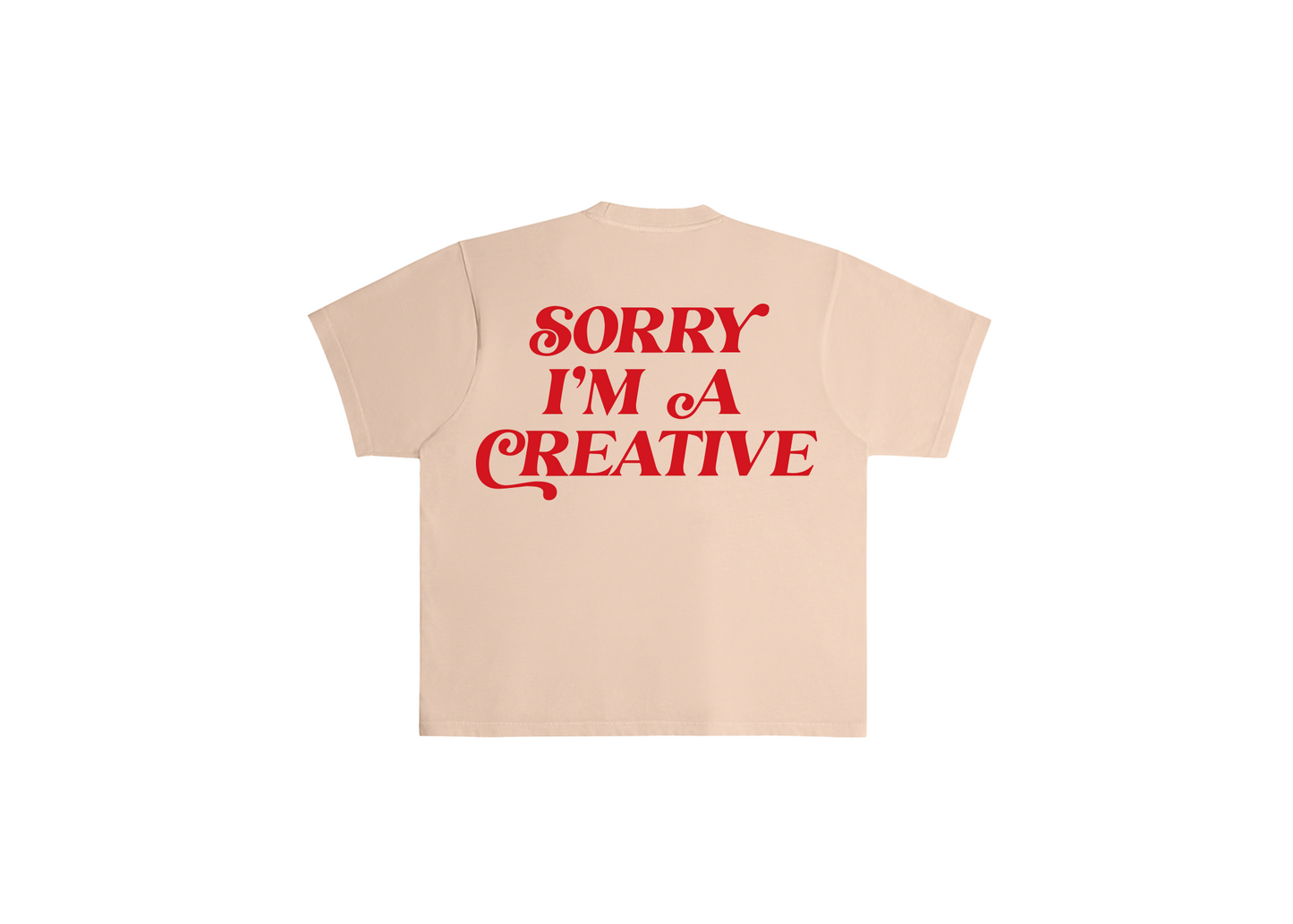 "Sorry I'm A Creative" TEE - PUFF PRINT (KHAKI)