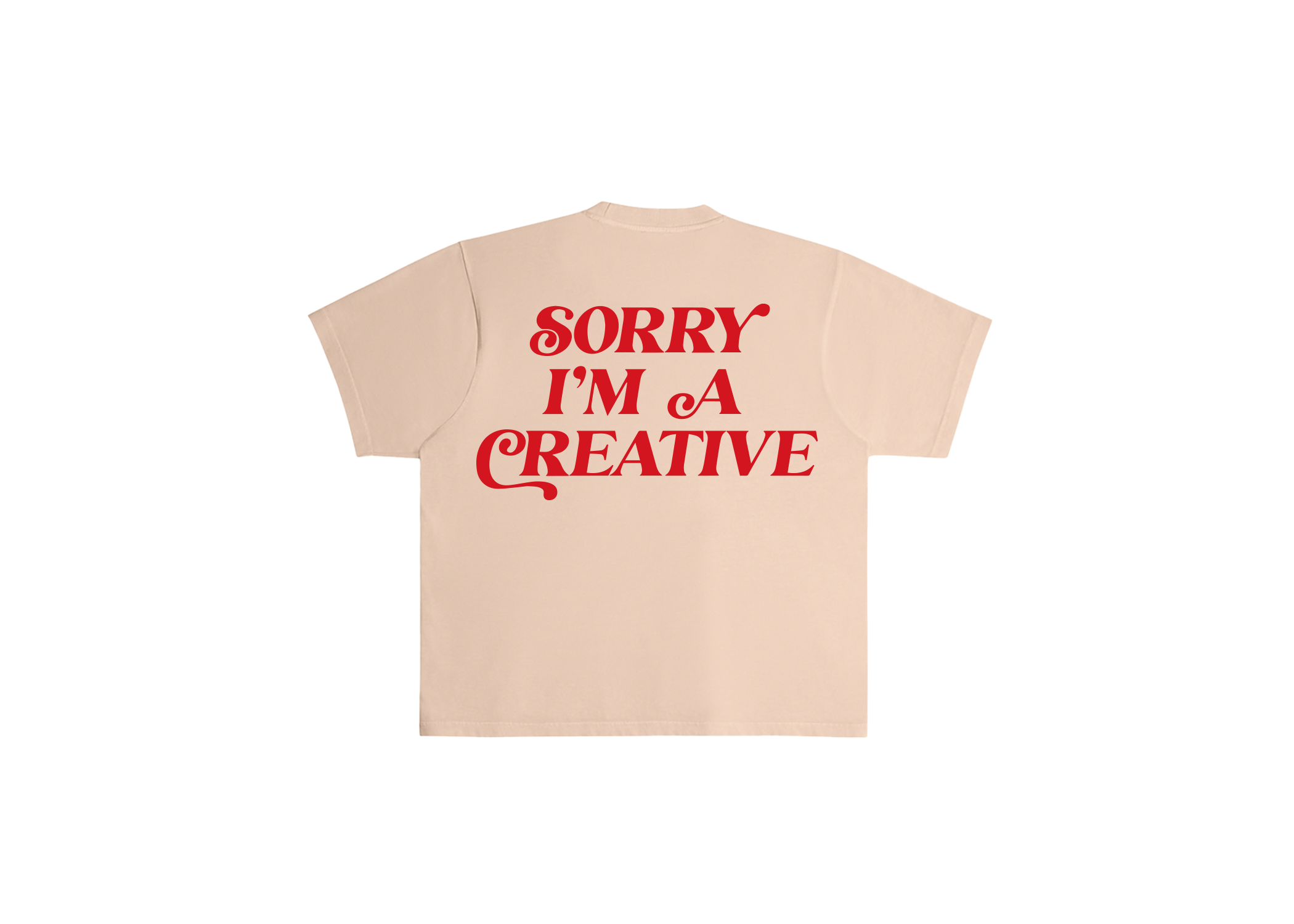 Sorry I'm A Creative - T-Shirt (Khaki + Red)