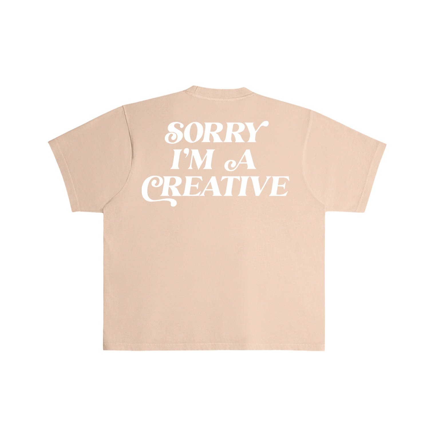 Sorry I'm A Creative - T-Shirt (Khaki + White)