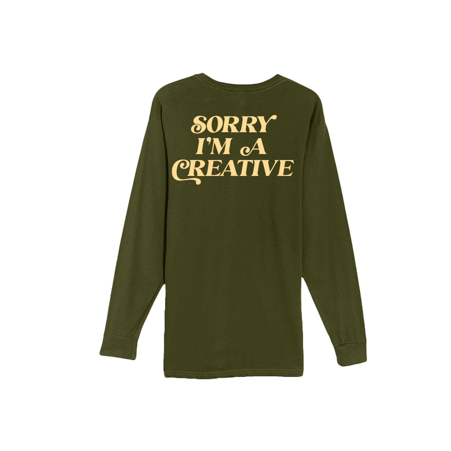 Sorry I'm A Creative - Long Sleeve (Green + Cream)