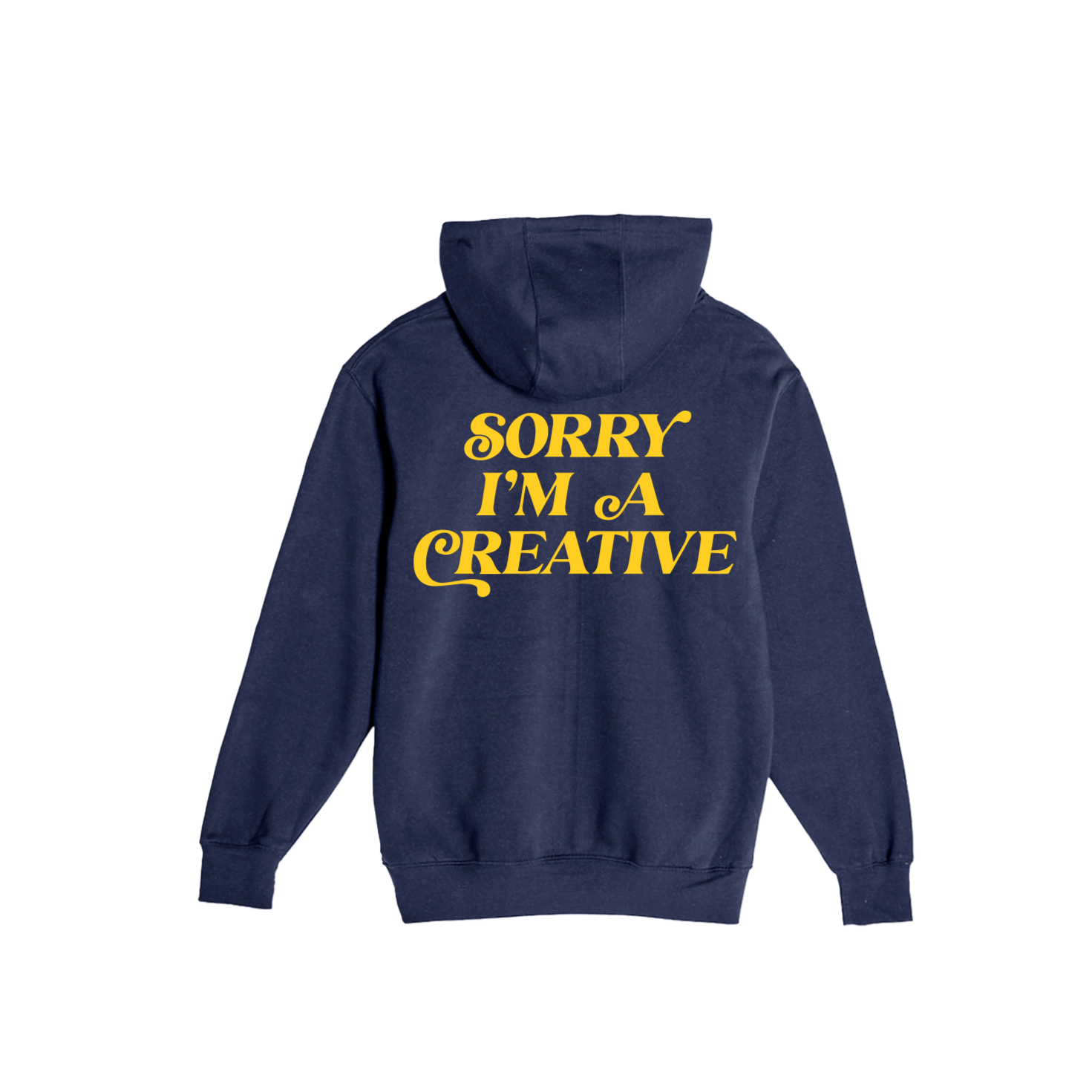 Sorry I'm A Creative - Hoodie (Navy + Yellow)