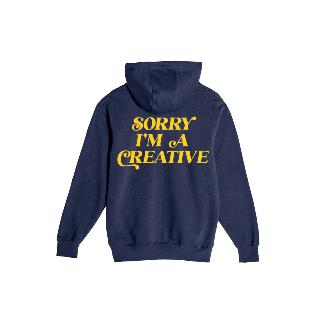 Sorry I'm A Creative - Hoodie (Navy + Yellow)