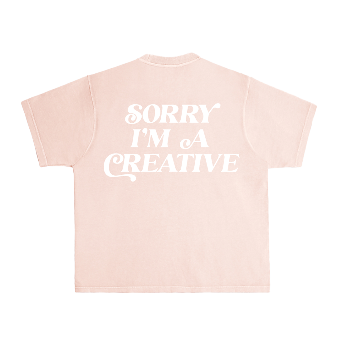 Sorry I'm A Creative - T-Shirt (Pink + White)