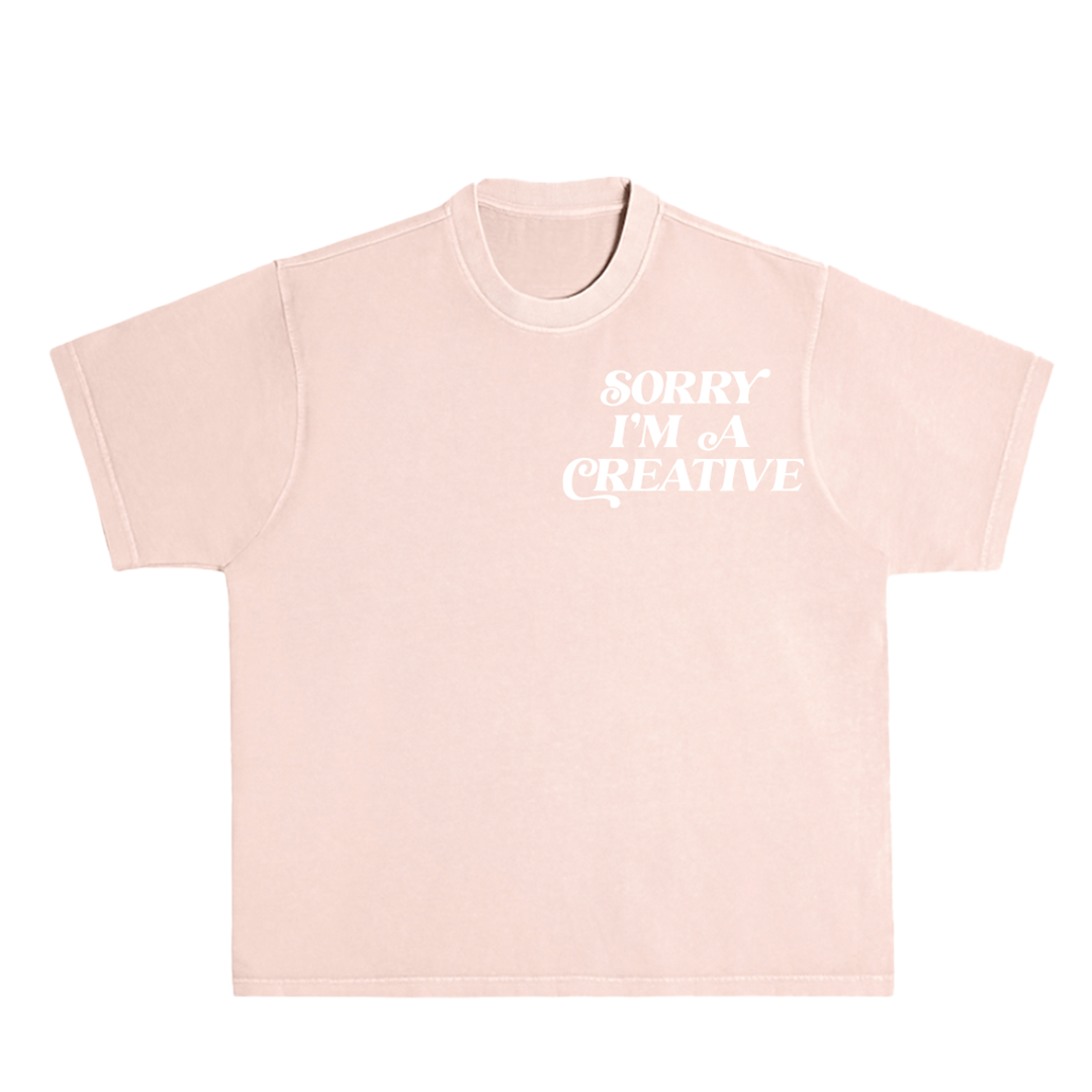 Sorry I'm A Creative - T-Shirt (Pink + White)