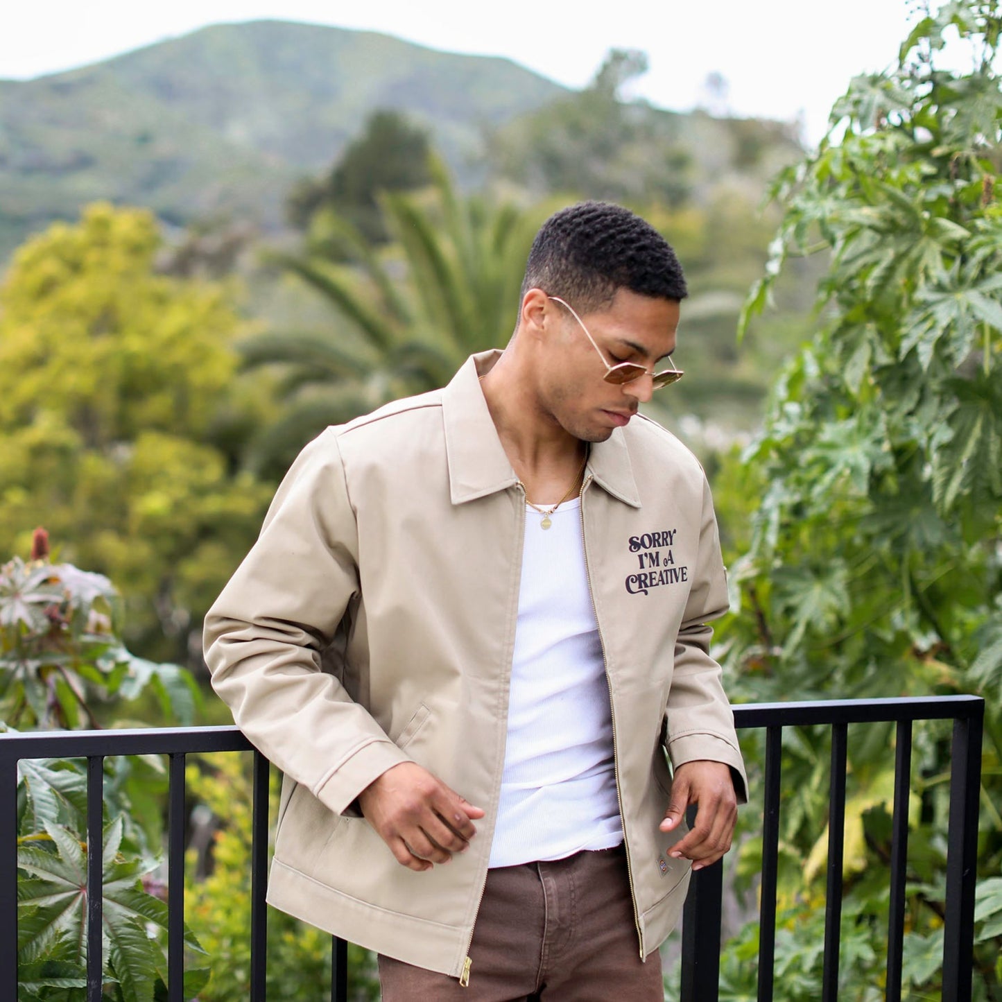 "Sorry I'm A Creative" Dickies Jacket (KHAKI)