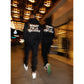 "Sorry I'm A Creative" Puff Print Sweatsuit (BLACK)