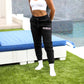"For Creative Purposes Only" Puff Print Joggers (BLACK) - For The Crew Clothing